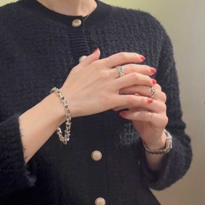 激レア【TIFFANY&CO. 】2095 Tモチーフ リンクシルバーブレスレット