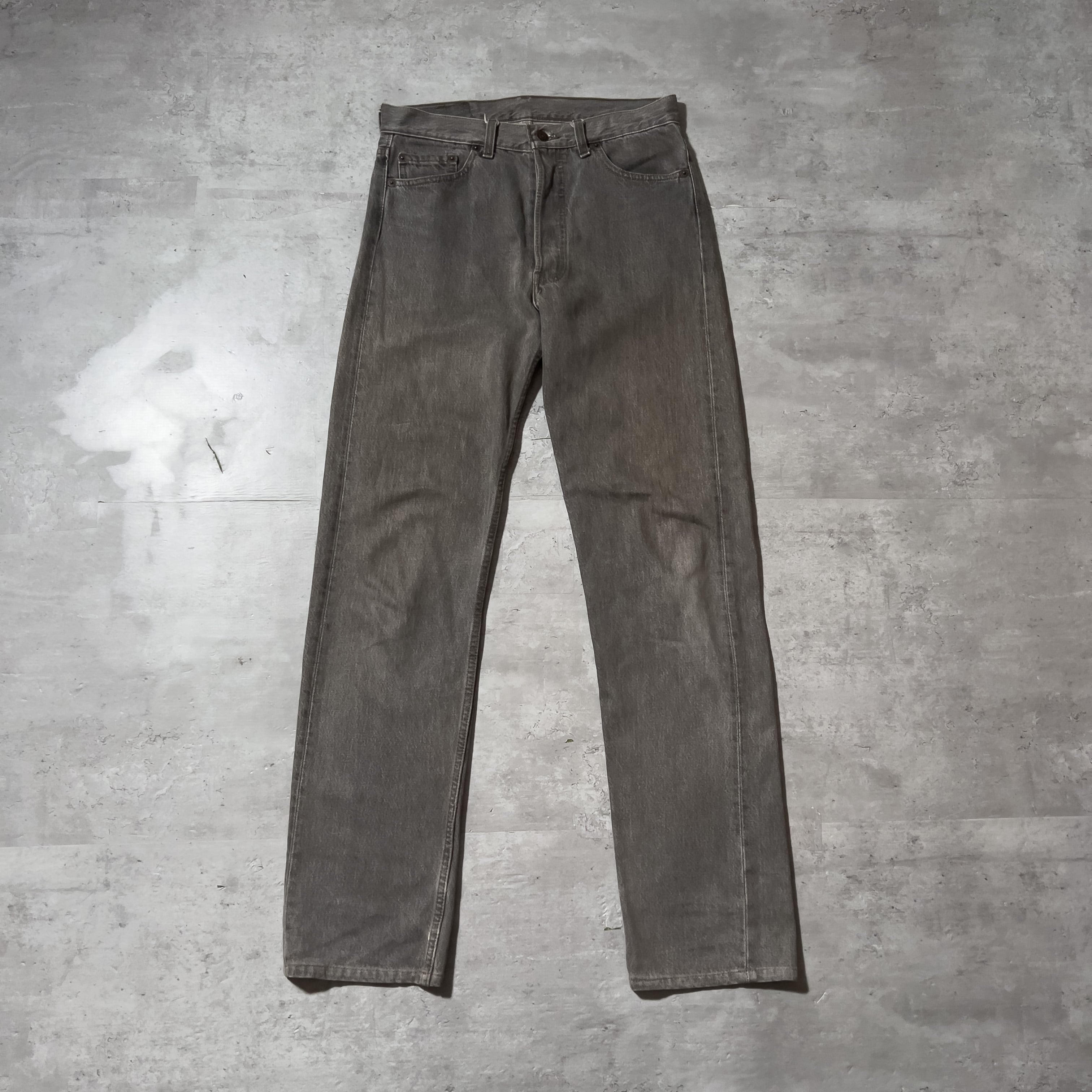 90s “Levis 501” gray denim pants 先染め W30 made in usa 552工場製