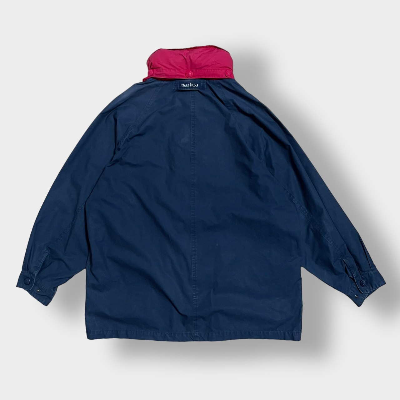 NAUTICA 90s 旧タグ マウンテンパーカー マウンテンジャケット コットン アウター ストライプ ラグランスリーブ M アウトドア ノーティカ US古着