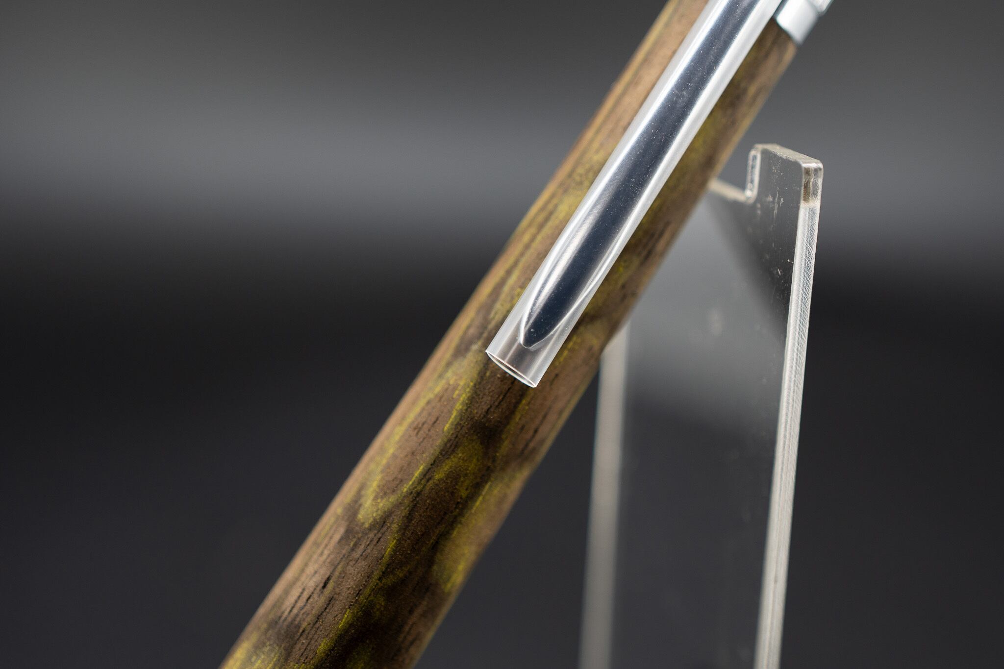 【魅惑の黒い紋様】黒柿 孔雀杢 極上 ③ silver MP