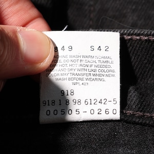 極美品 32×30 USA 98年 Levi’s 505 サルファー ブラック デニムパンツ