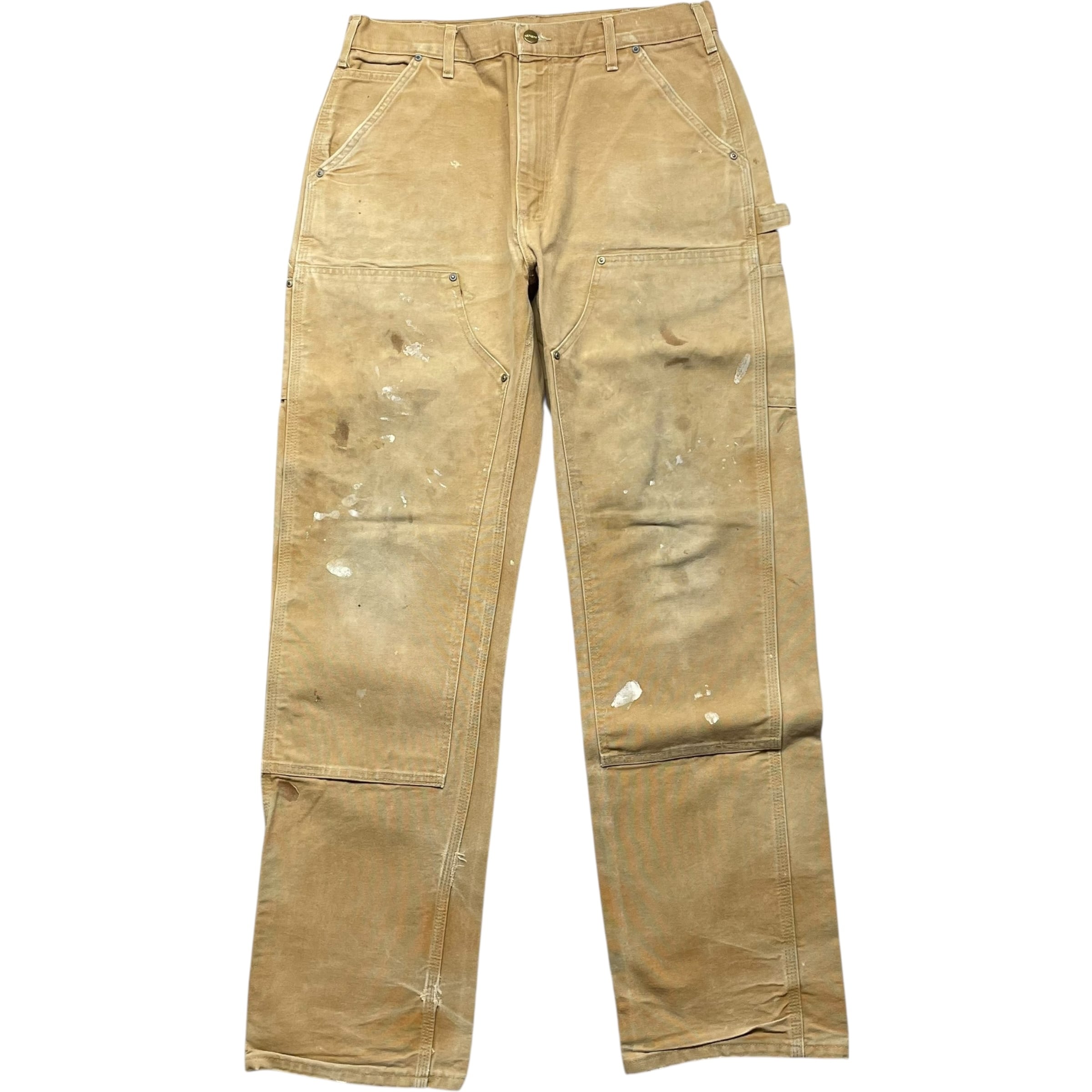 《実寸W33 L33》Carhartt カーハート ワークパンツ ペインターパンツ ダブルニー ブラウン USA製 no.9251