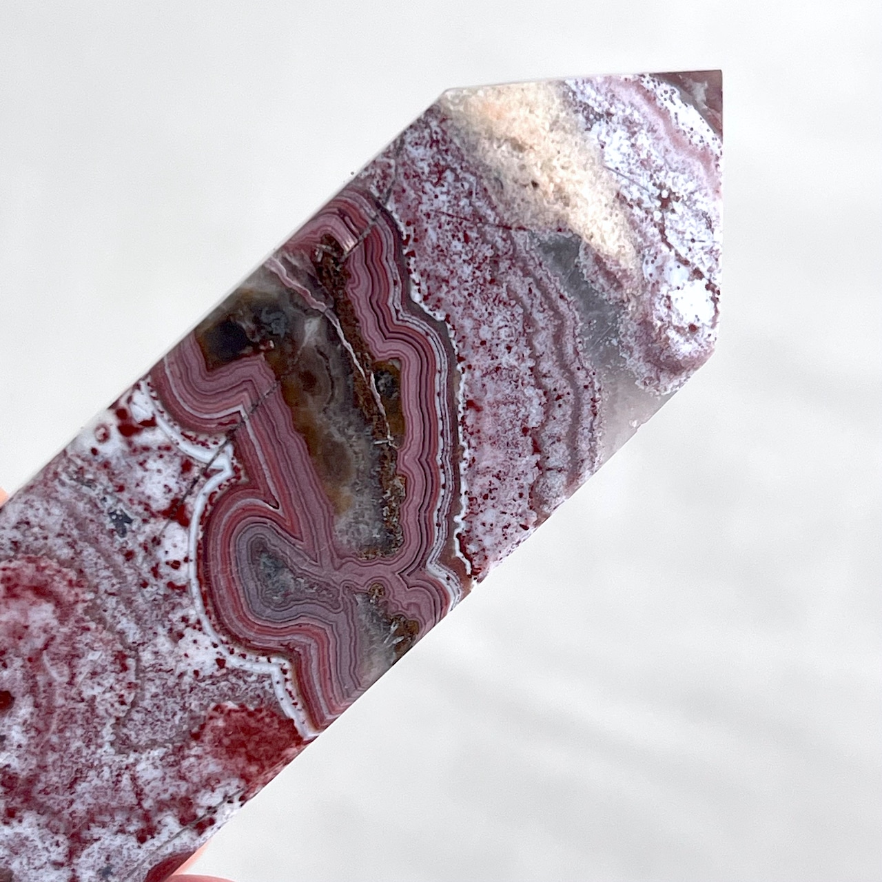 メキシカンクレイジーレースアゲート*タワー*250813*天然石*置き物*インテリアストーン