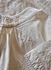 フランス 1900s ダミエのレースとモノグラムとロングワンピースb アンティーク