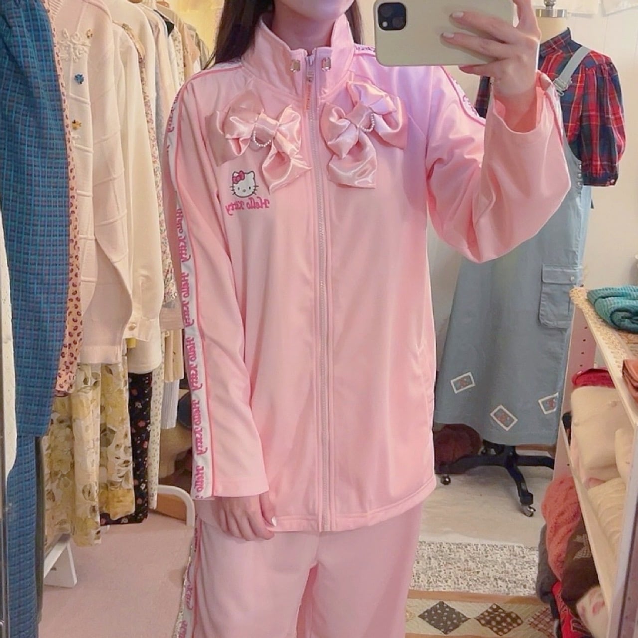 remake ˚✧₊ hello kitty ribbon pink jersey