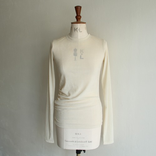 PHEENY   Sheer velvet flocked tule long sleeve top