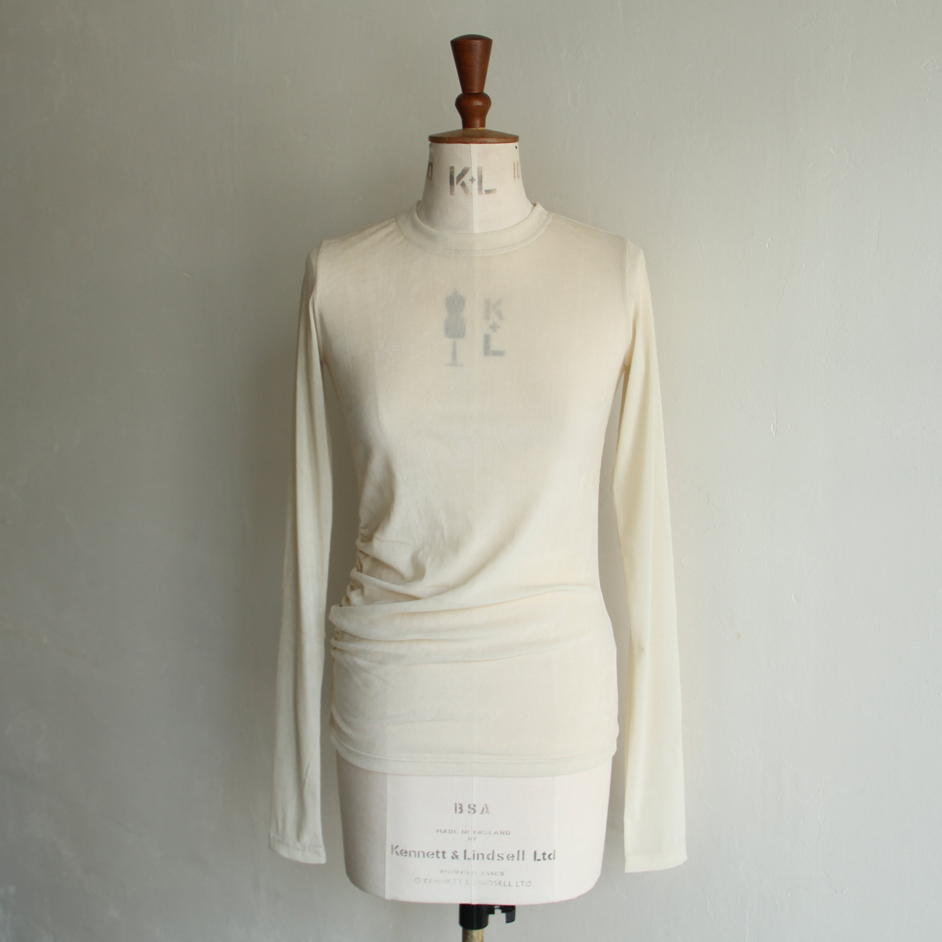 PHEENY Sheer velvet flocked tule long sleeve top