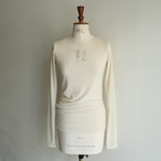 PHEENY Sheer velvet flocked tule long sleeve top