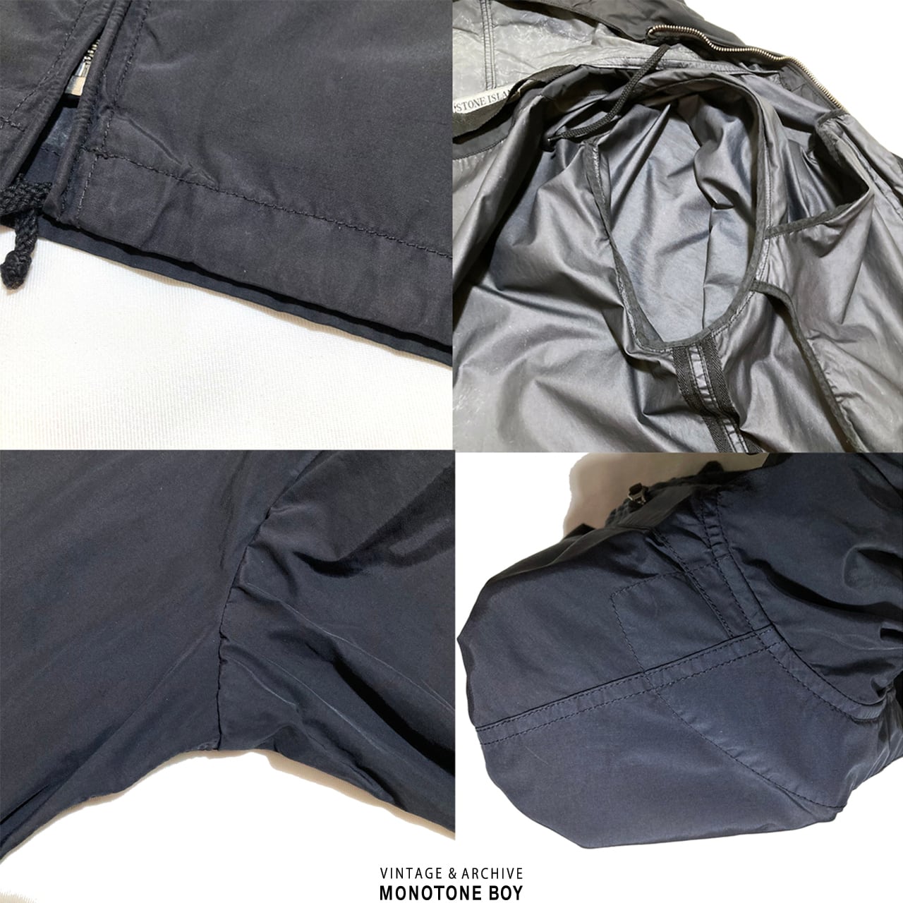STONE ISLAND 2008SS BLACK COTTON NYLON JACKET XXL made in Italy STONE ISLAND 2008SS BLACK COTTON NYLON JACKET XXL made in Italy