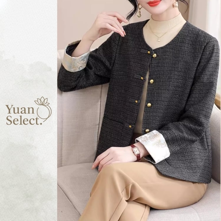 チャイナボタン　ツイードジャケット　2カラー　YS00095