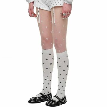 MAMC ツーピース レイヤード風 ダメージニット シャツ ワンピース  