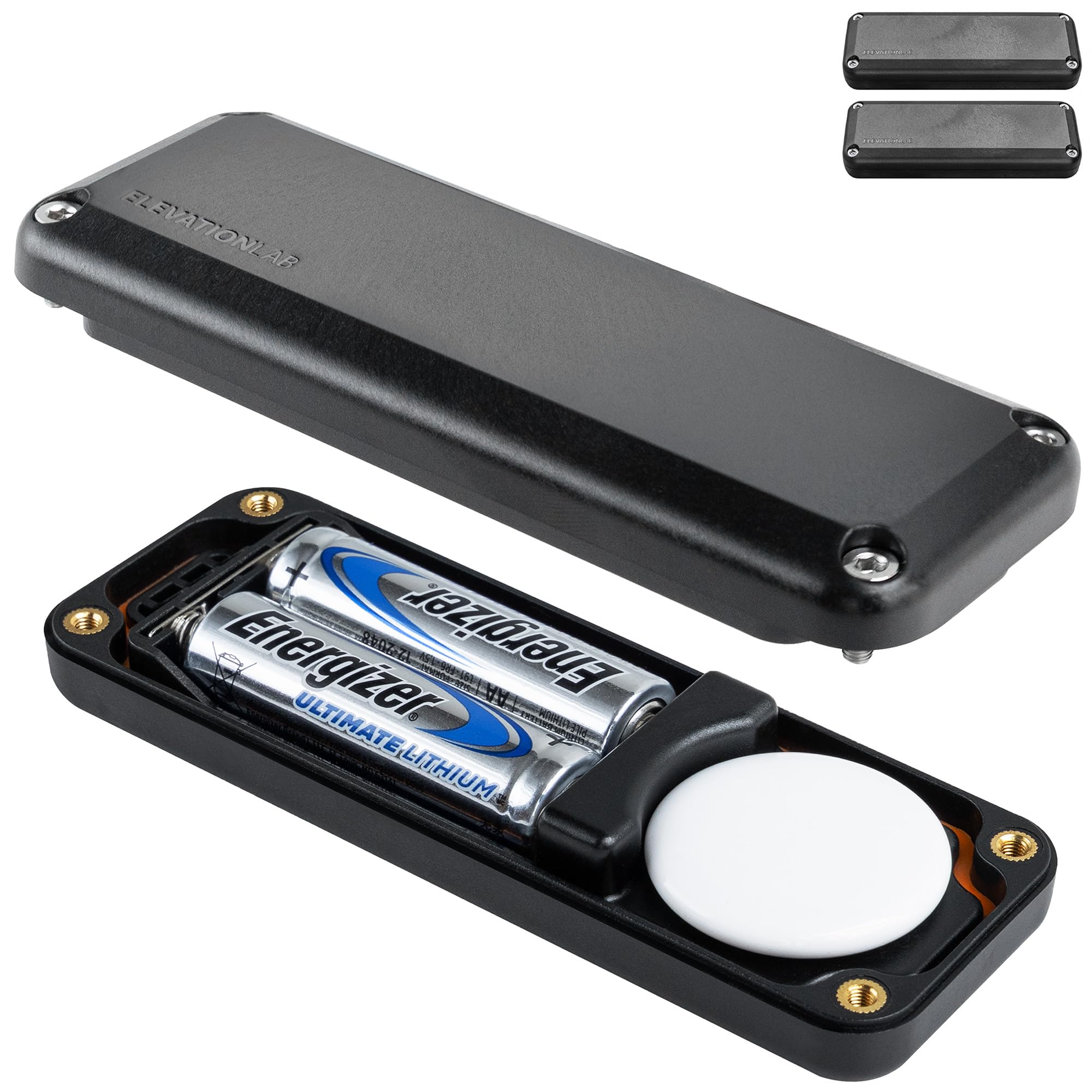 【新着特価】Elevation Lab AirTag 10年延長バッテリーケース - 単三電池使用 - CR2032 TimeCapsuleより14倍大容量|防水、CR 2032バッテリー交換(2個パック)