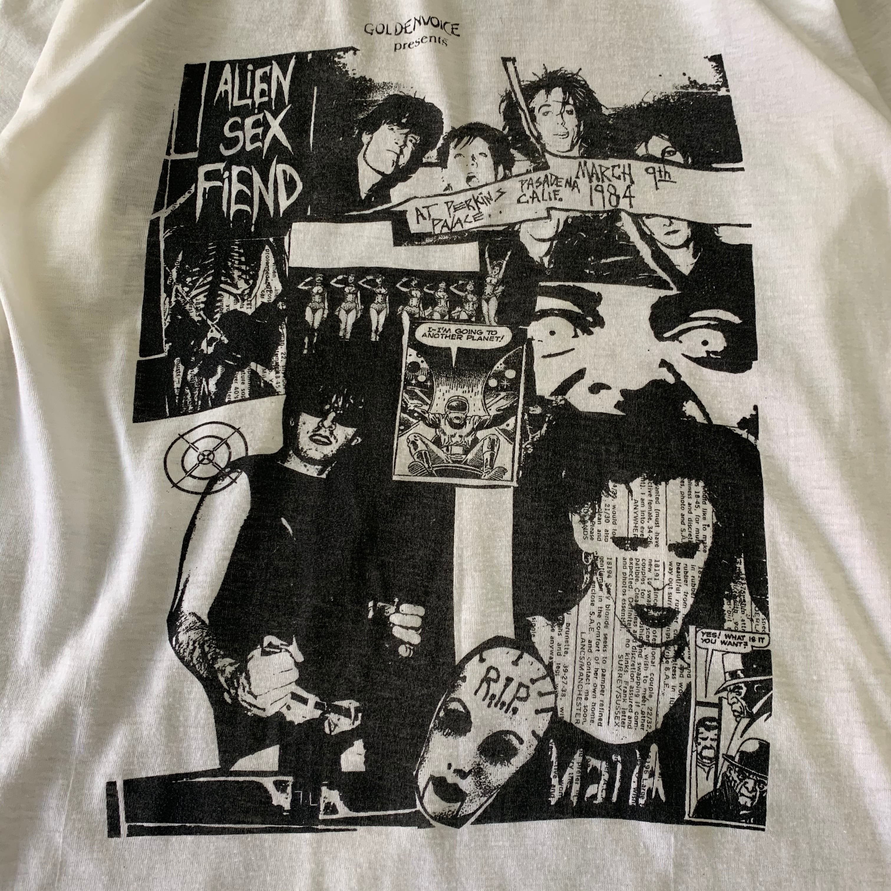 8080's ALIEN SEX FIEND ヴィンテージ バンドTシャツ 黒