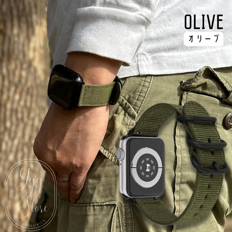 宅送] Apple Watch 38 40 41mm 型押しレザー バンド 緑