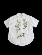 lace open collar shirt leaf