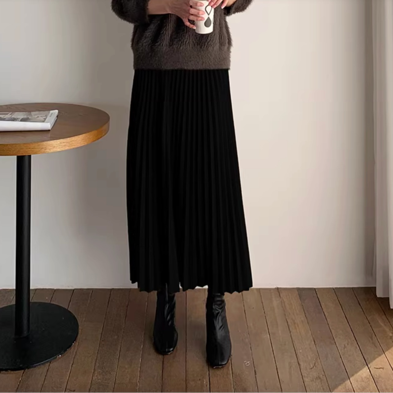 プリーツ Aライン  ロング スカート 00085・画像6