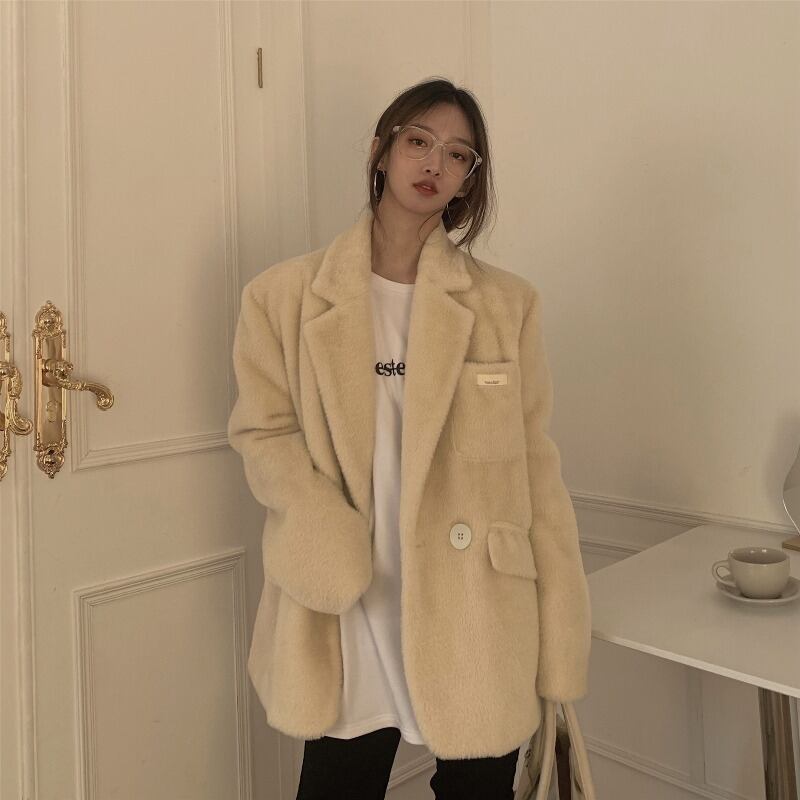 ブレザー ルーズスタイルコート スプリングオータム 春物 秋物 ブラックストロベリース59309516890