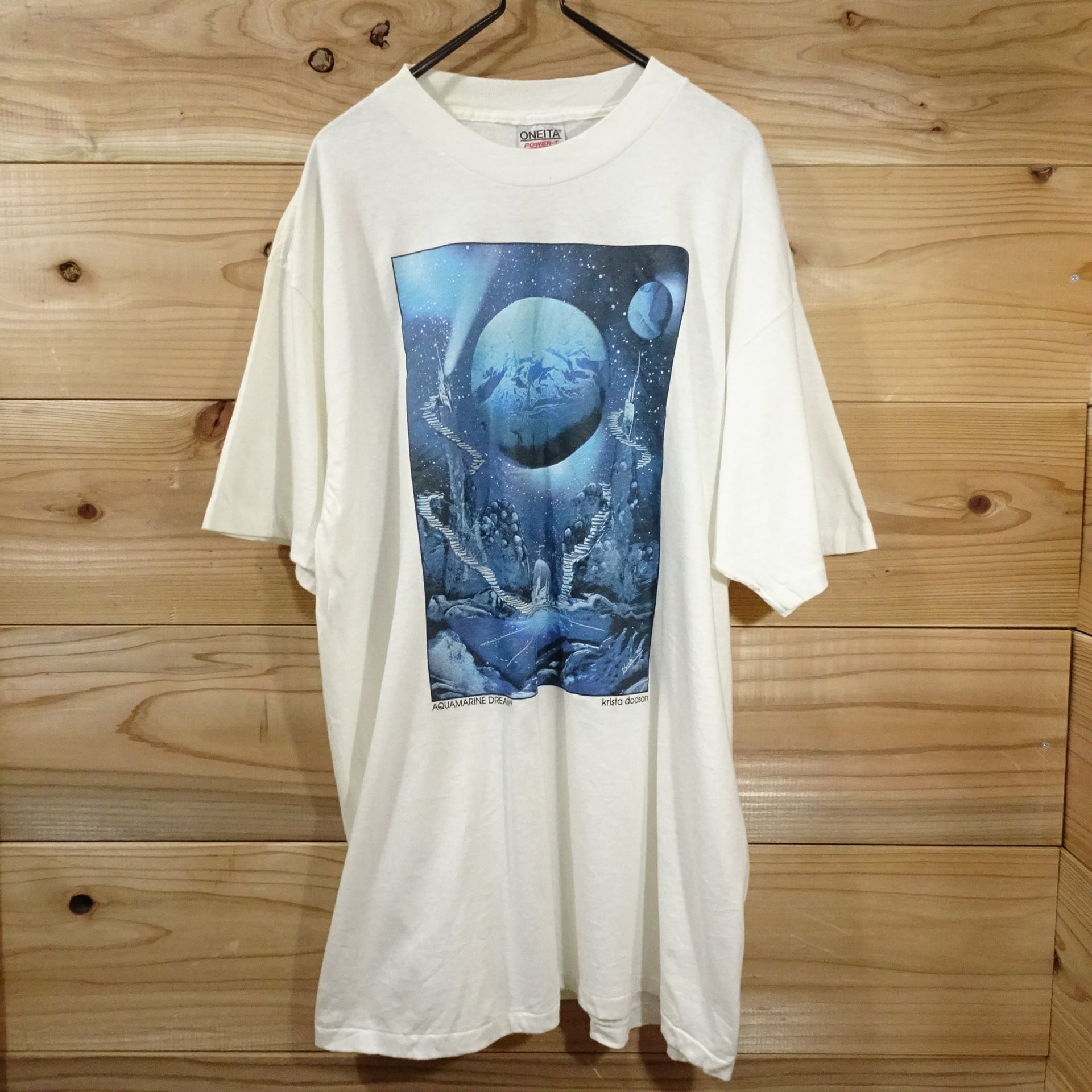 90s ONEITA オニータ 半袖Tシャツ クリスタ・ドッドソン アート