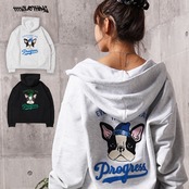 ◆フレブル サガラ刺繍 ジップパーカー◆sb-g9481452g