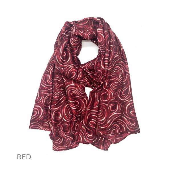 アート渦巻柄×箔プリントストール 大判ストール ユニセックス ビス