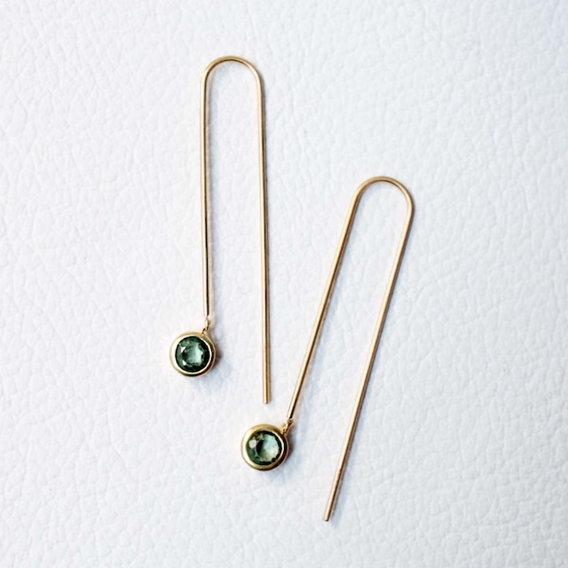 One n' Only / Green Sapphire Pierced Earring / Pair（CE001-GS）