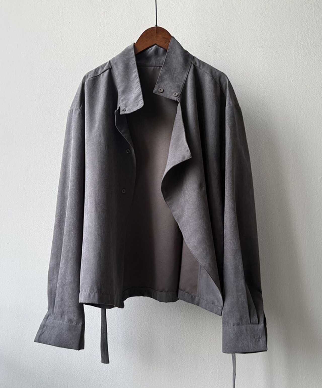 アシンメトリードレープシャツジャケット A0637 - 18