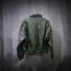 TOUR RECORD ボンバージャケット シープレザー(羊) レディース グリーン フリーサイズ