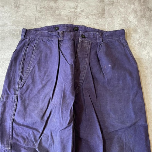50-60s 極太 フランス軍 フレンチワーク ブルー パンツ W33 詳細写真2