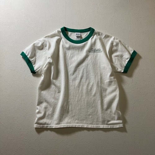 Cabela's　企業系　両面プリント　リンガーTシャツ　カベラス　ホワイト　M 古着