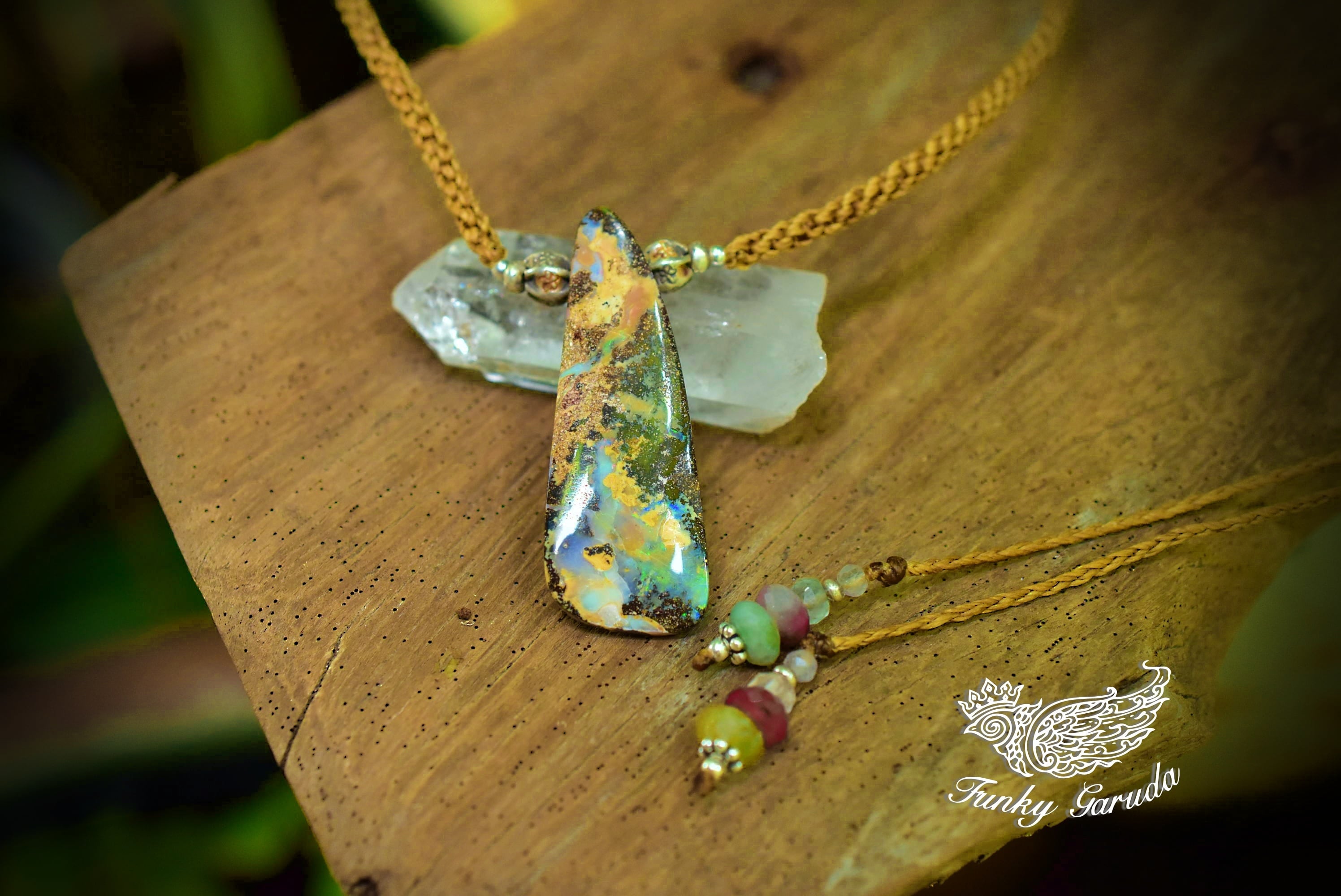 オーストラリア オパール チョーカーネックレス 美品！☆