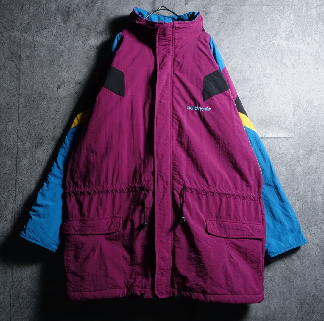 80s “adidas” Multicolor Logo & Switching Design Nylon Filling Jacket