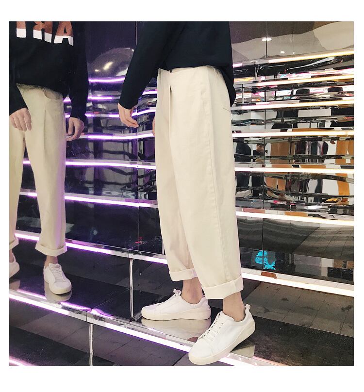 全1色 デニム パンツ ストレート カジュアル ワイド クラッシュ