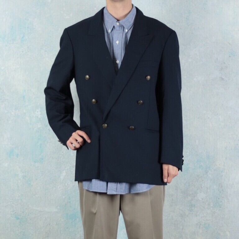 Yves Saint Laurent ダブルブレスト ピークドラペル テーラード