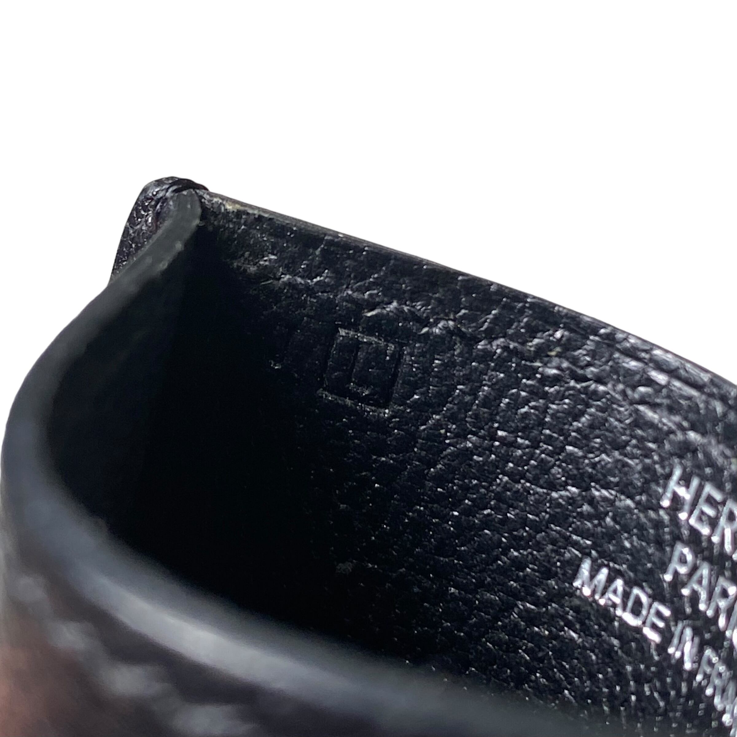 HERMES black leather slide card holder “Diabolo” | NOIR ONLINE