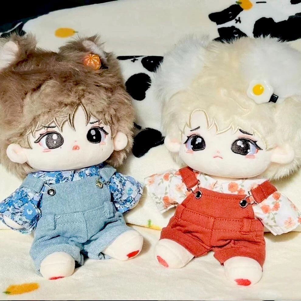 ぬい服 20cm おしゃれ 花柄 シャツ サロペ オーバーオール ぬいぐるみ