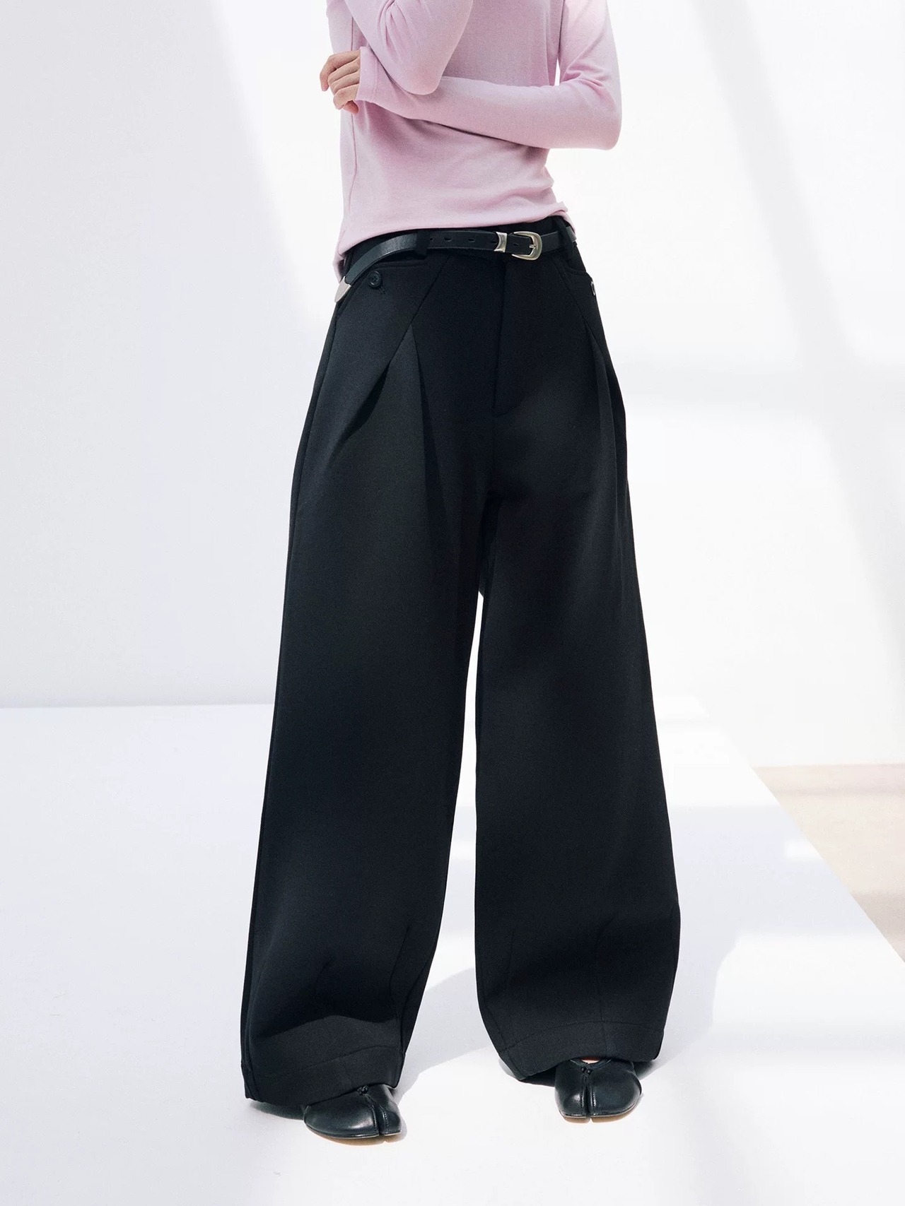 NORYBRAND Pleated A-line Wide Trousers