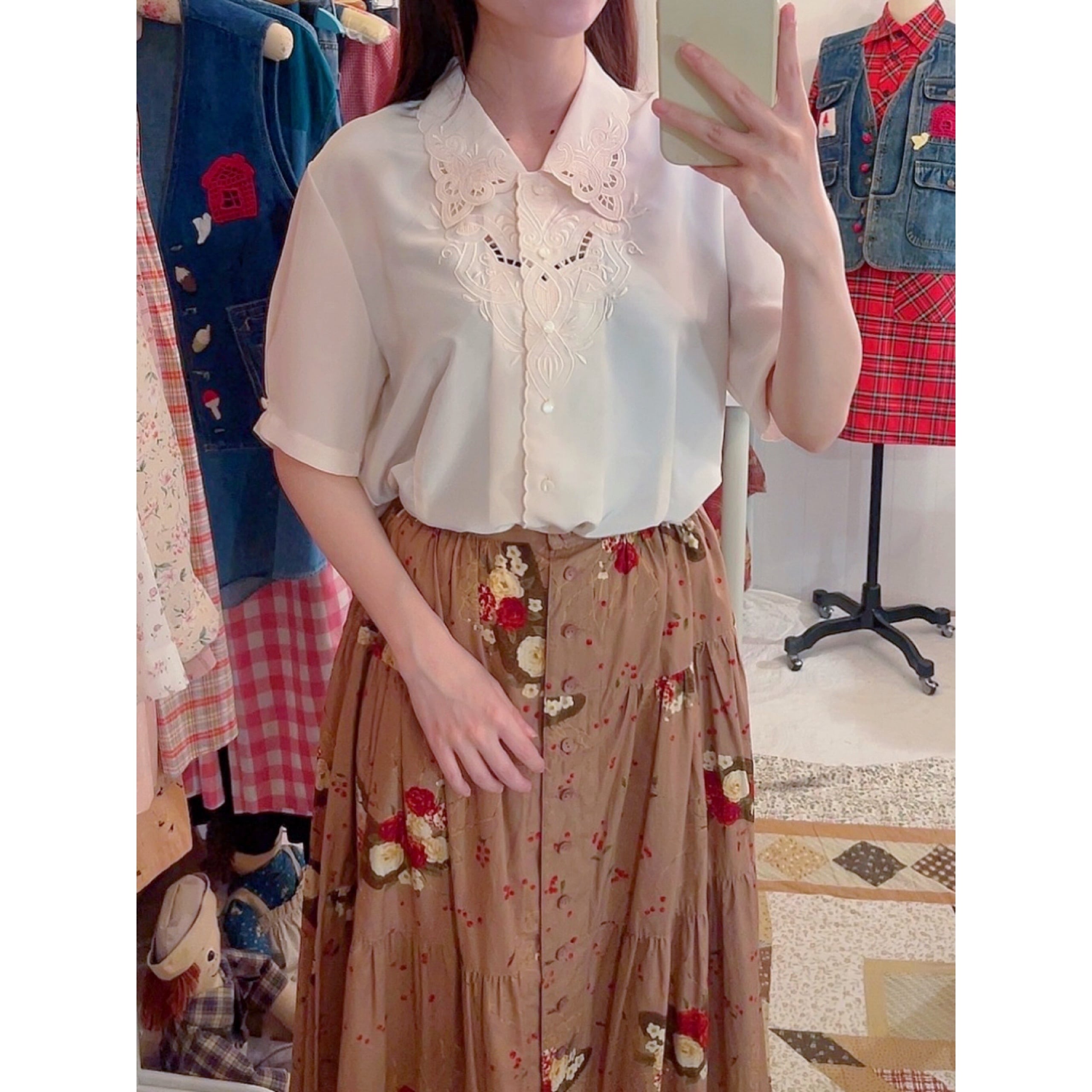 hidden heart pale pink blouse