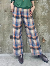 Kuzo チェック柄ワイドパンツ