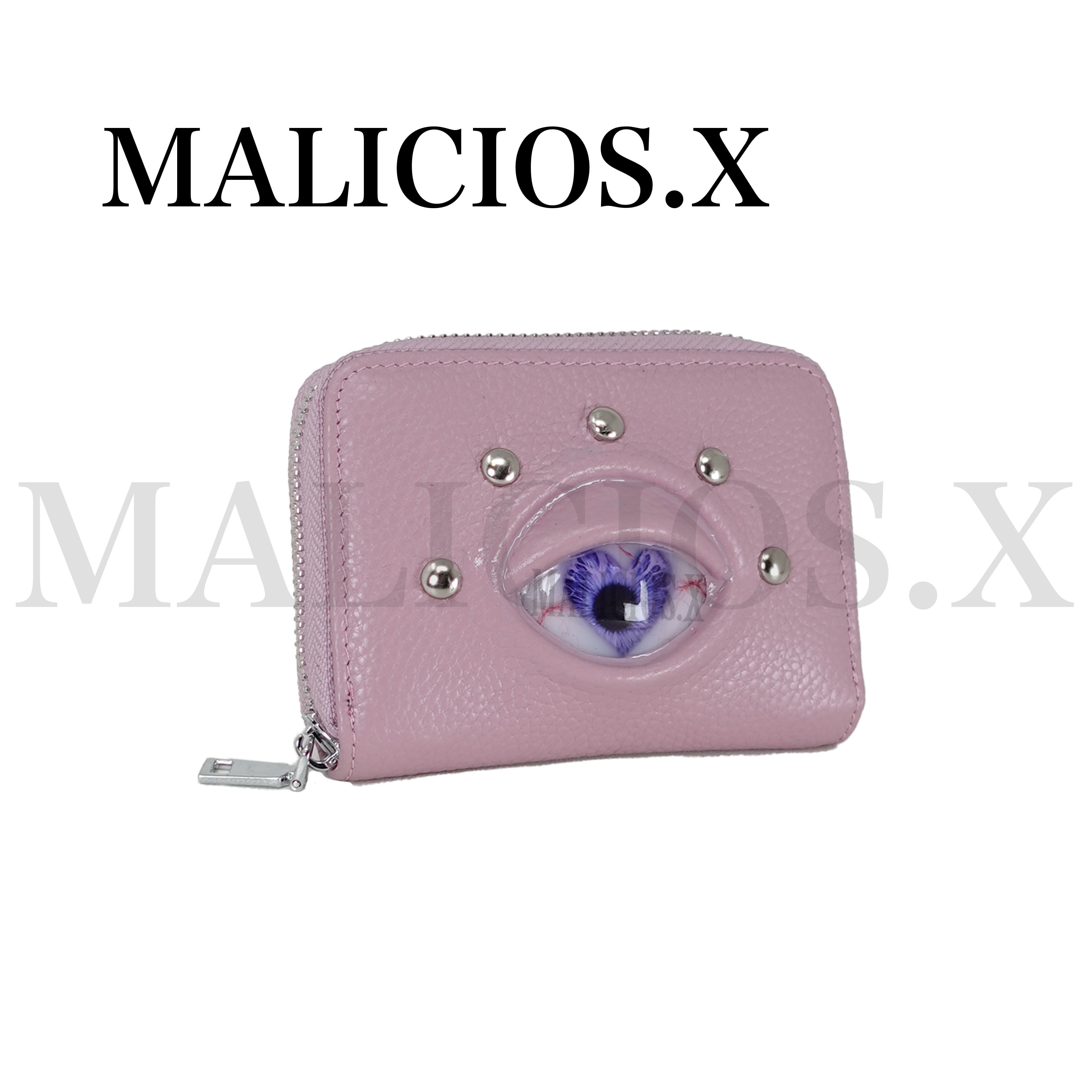 ミニ財布　MALICIOUS.X 紫×緑 Heart Eye folding zip card & coin case(Lavender)/Violet | MALICIOUS.X