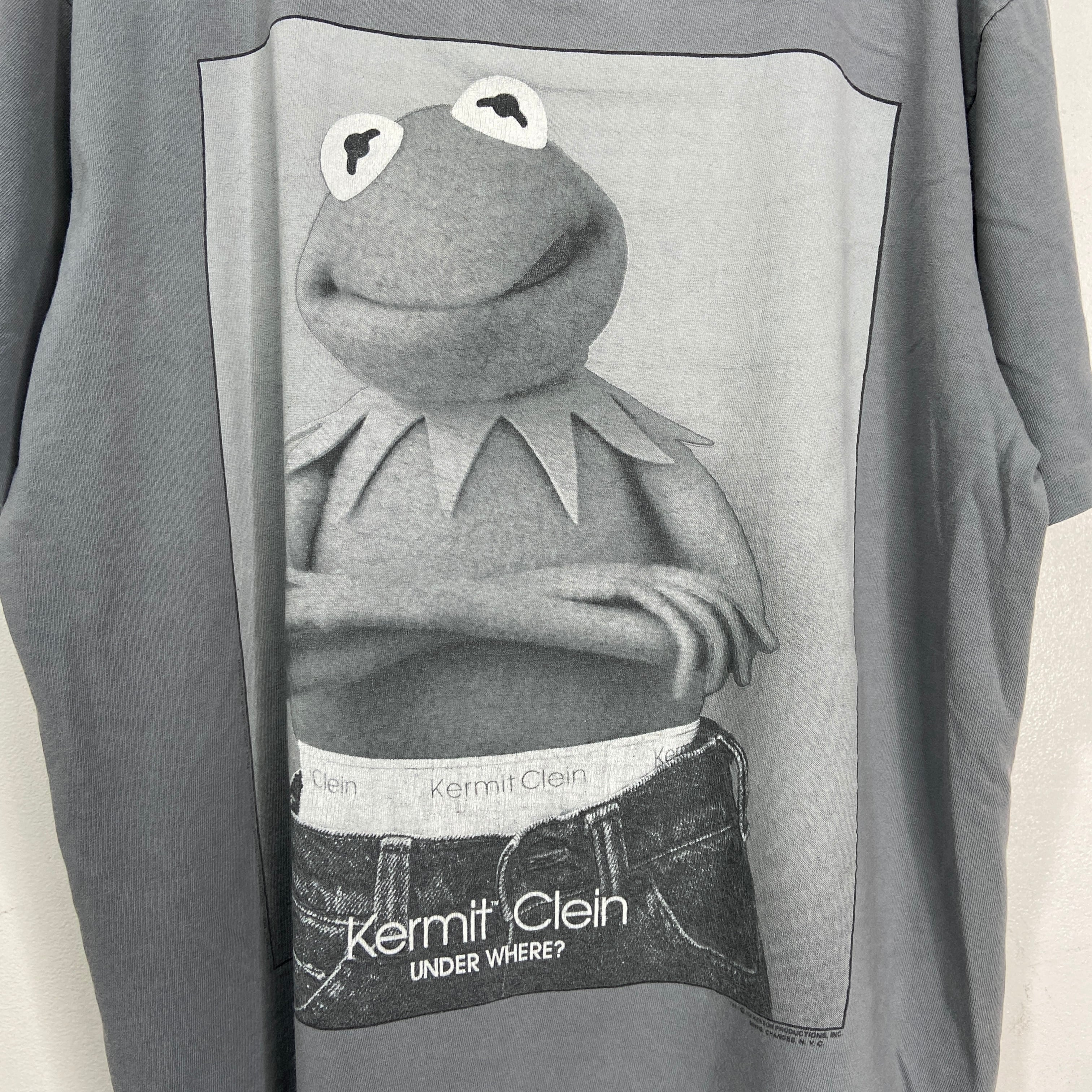90 カーミット パロディプリントTシャツ カルバンクライン USA製 CK 