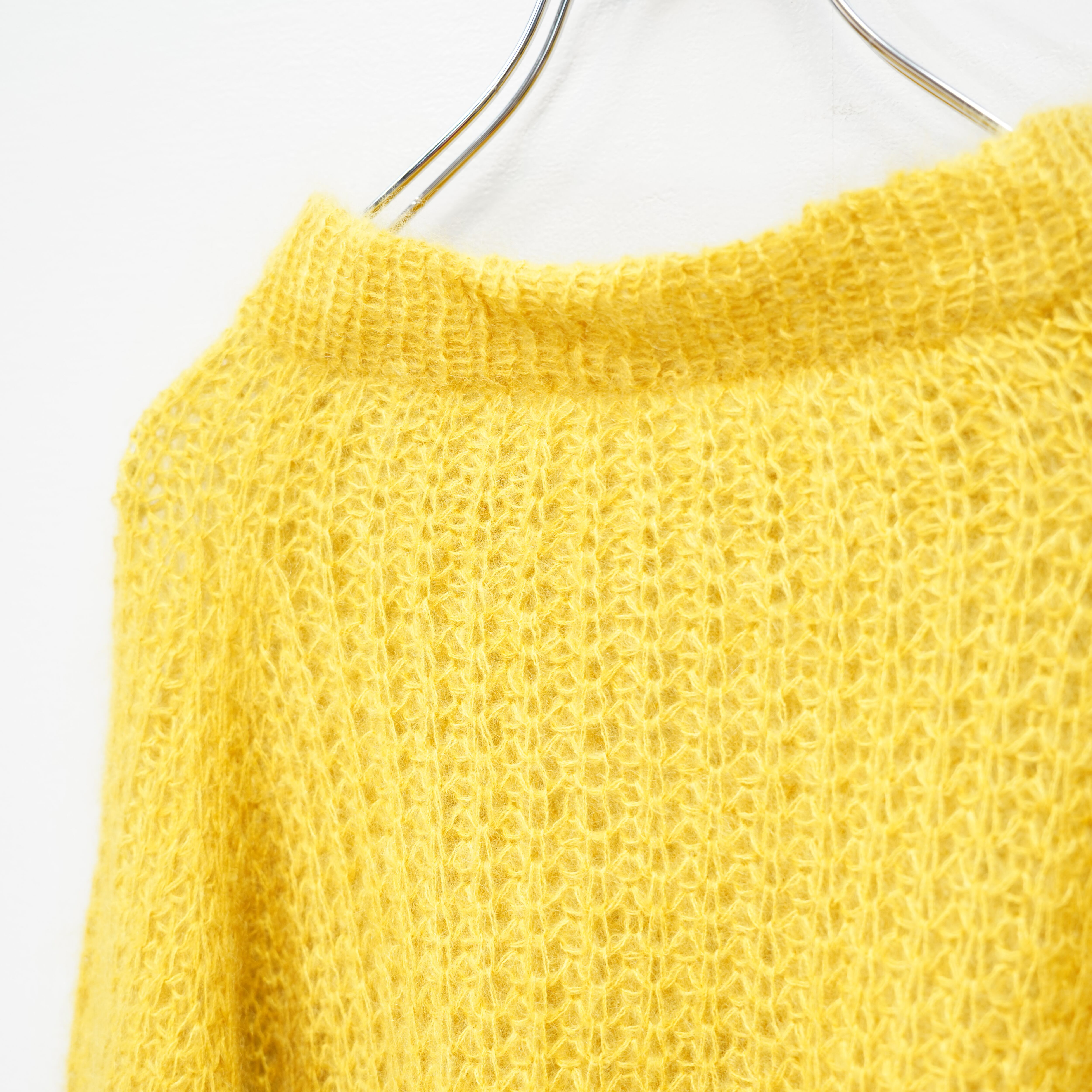 EU VINTAGE YELLOW COLOR MOHAIR OVER KNIT/ヨーロッパ古着イエロー ...