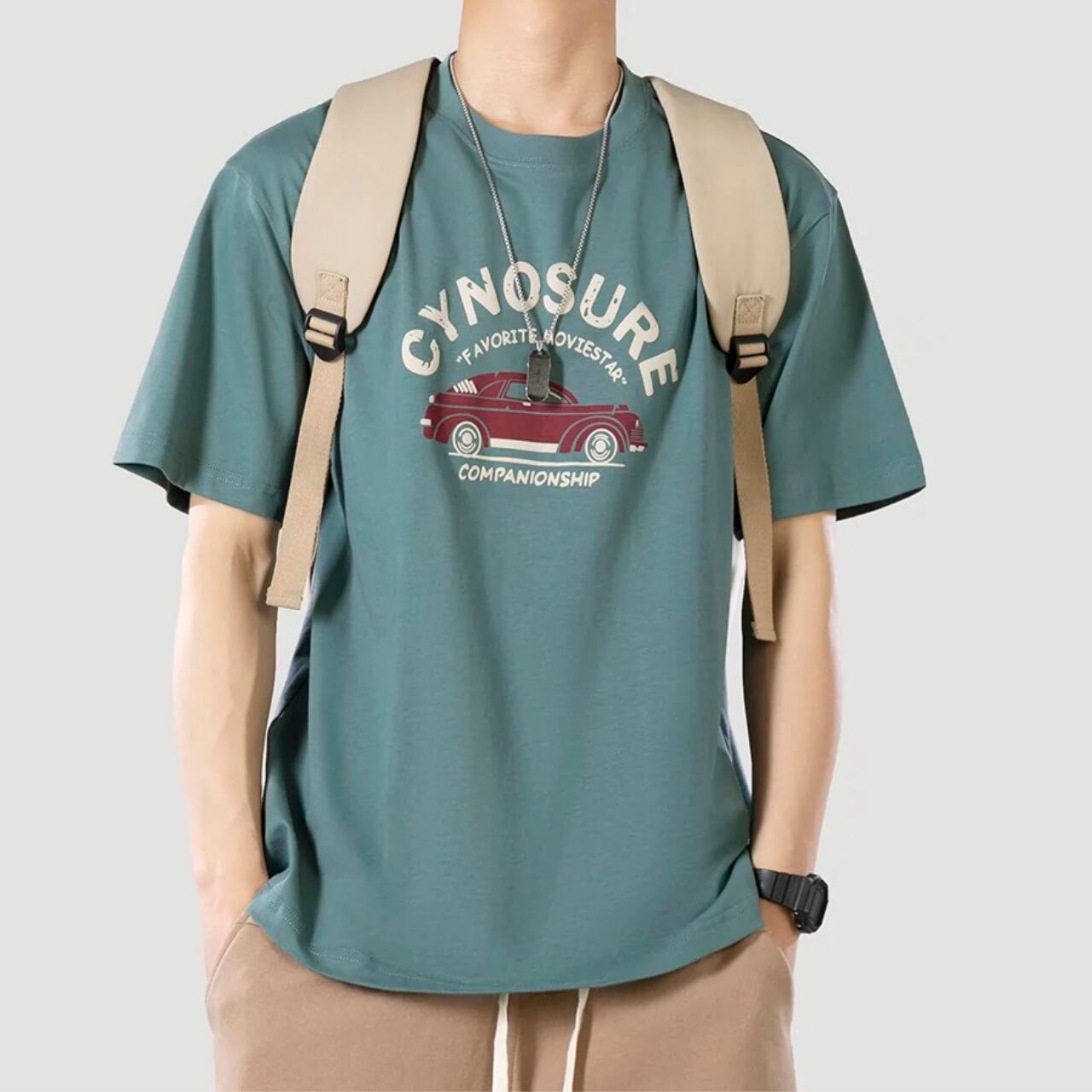 クラシックカープリント クルーネック Tシャツ 00132