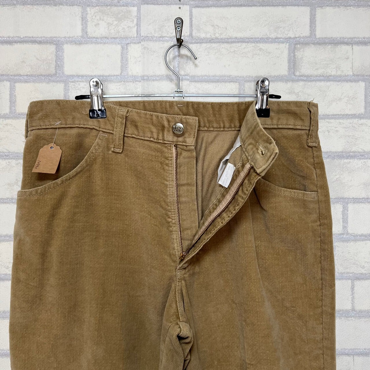 Leeコーディロイワークパンツ32x34焦げ茶色デッドストック 役だつ