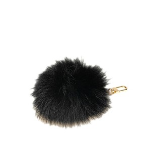 ルイ ヴィトン ファジーバブルファー バッグチャーム キーホルダー M67372 ブラック ゴールド金具 ファー レディース LOUIS VUITTON 【中古】