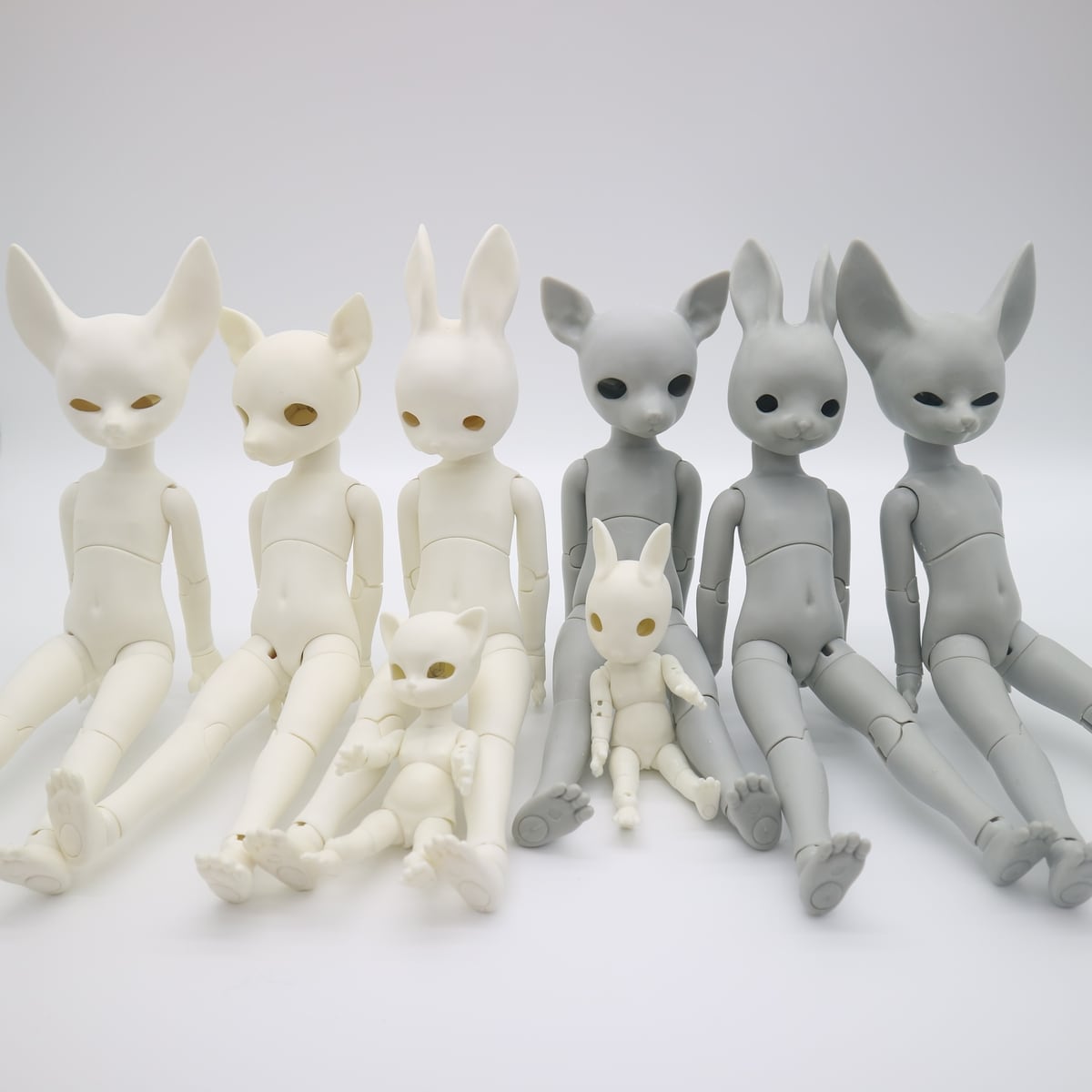 カスタムドール アニマル 動物 擬人化 メイクアップなし ネコ 犬 ウサギ キツネ キャット ドッグ ラビット BJD ビッグ