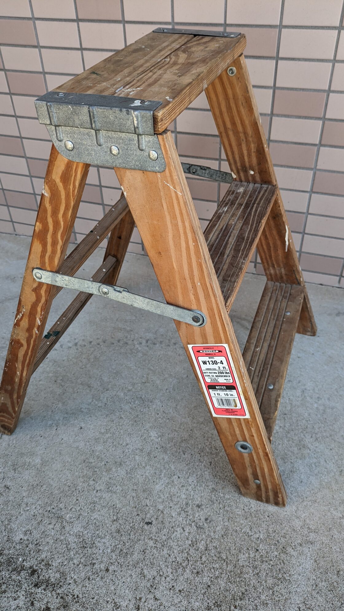 Vintage WERNER Wood Stepladder Stand USA ウッド フォールディング 