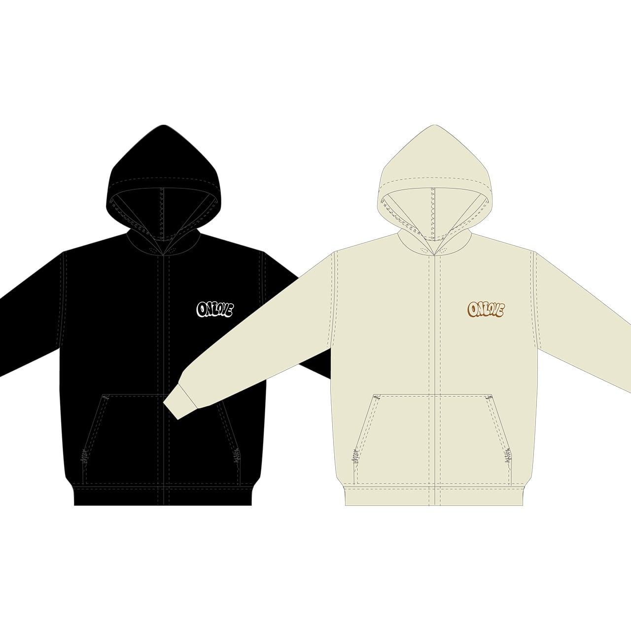ジップパーカー（全2色/M.Lサイズ展開） | onilovegallery
