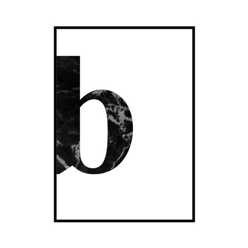 "b" 黒大理石 - Black marble - ALPHAシリーズ [SD-000529] A4サイズ ポスター単品