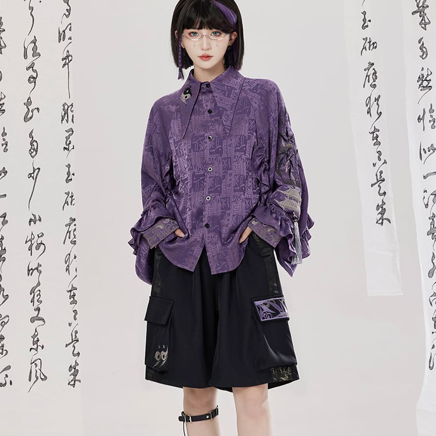 中華ゴシック 長袖シャツ タッセル付き×ユニセックス 春夏向け｜WithU