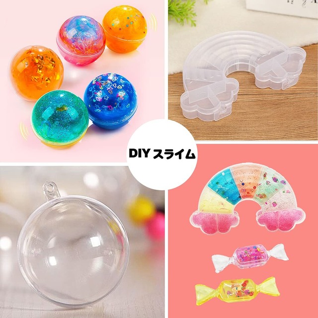 Funk Doggie 160個 スライムキット24個粘土 DIY 金魚鉢ビーズ 果物切片 フォームビーズ 48色スパンコール 手作りツール ストレス解消 子供 小学生 男の子 女の子誕生日 クリスマス プレゼント Slime kit